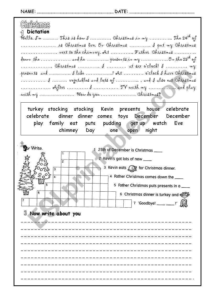 Christmas: Dictation and Writing