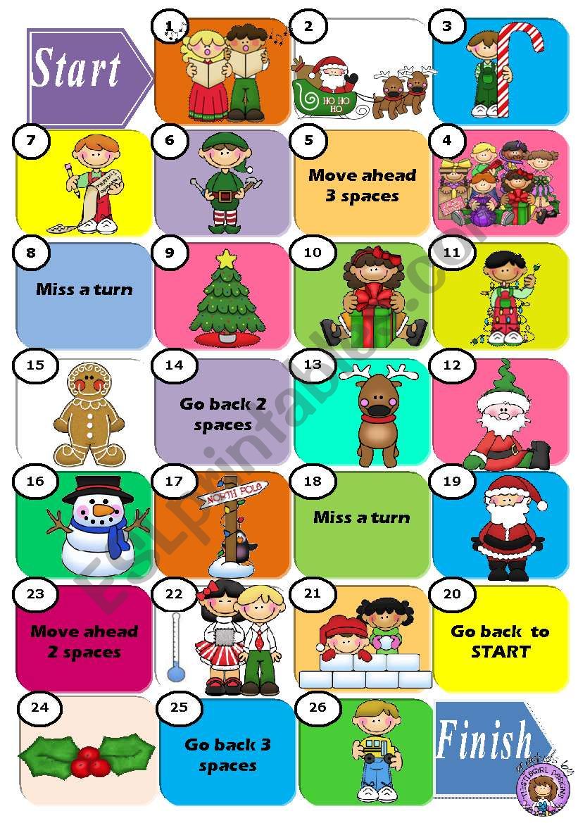 CHRISTMAS - BOARD GAME worksheet