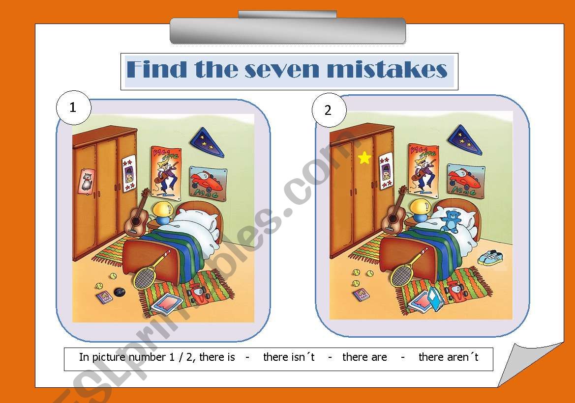 Find Seven Mistakes worksheet