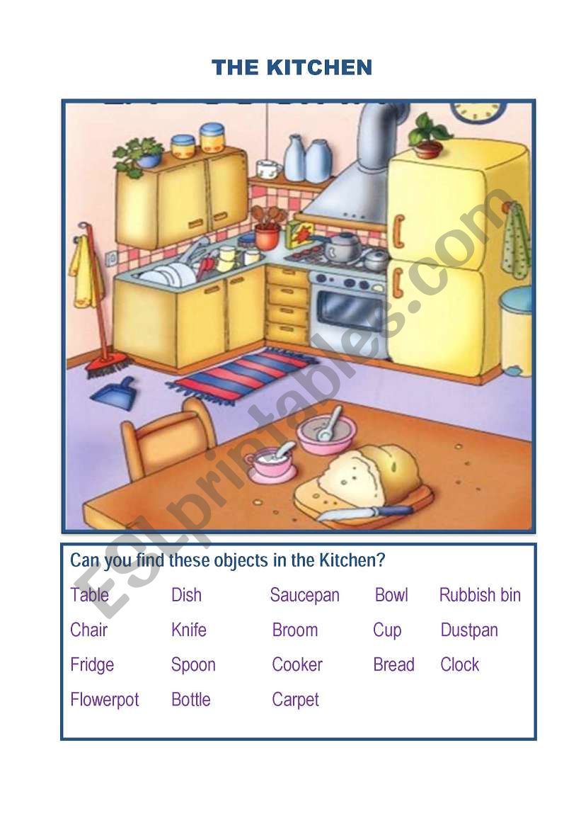 The Kitchen worksheet