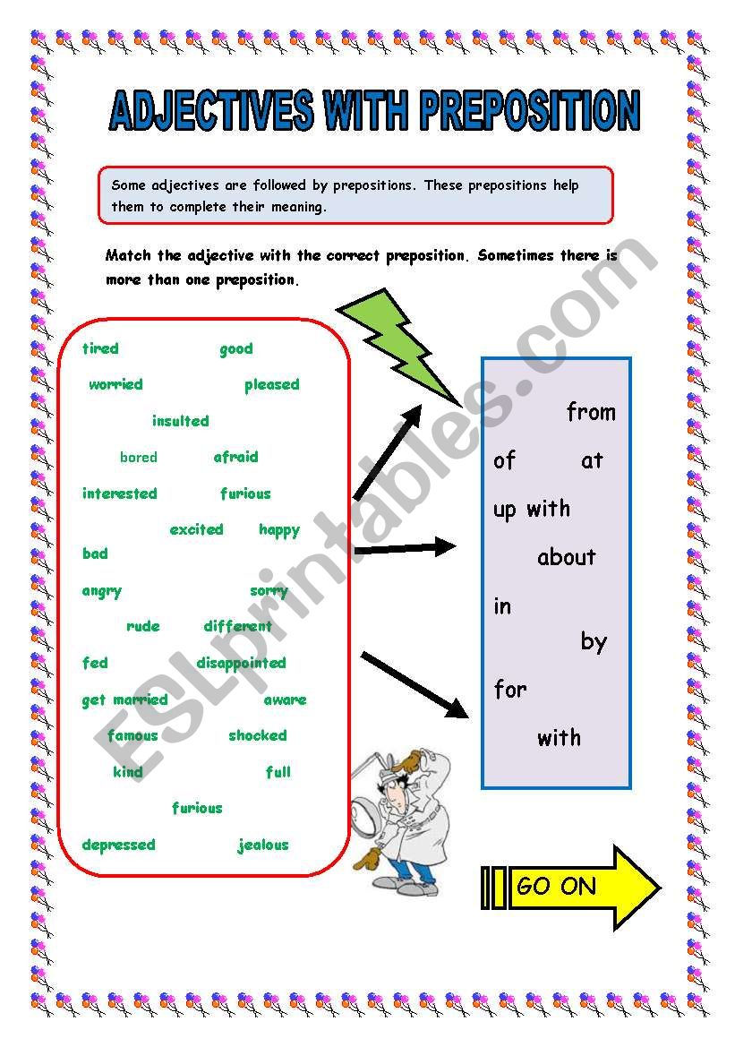 Adjectives with Prepositions worksheet