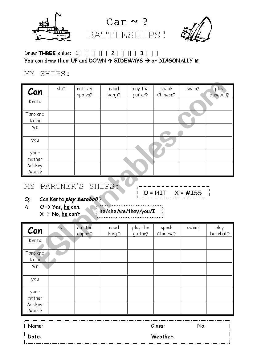 can worksheet