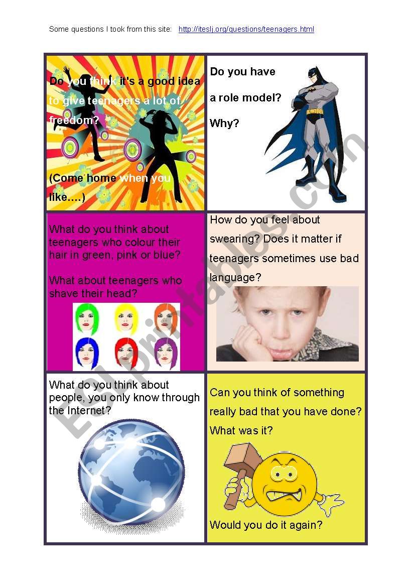 teenager 1 worksheet