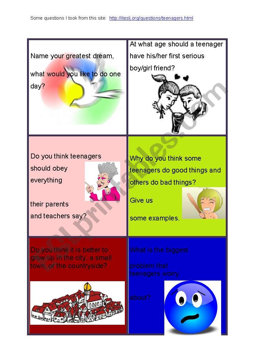 teenager 2 worksheet