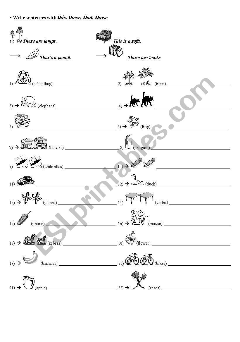 DEMONSTRATIVES: this, these, that, those