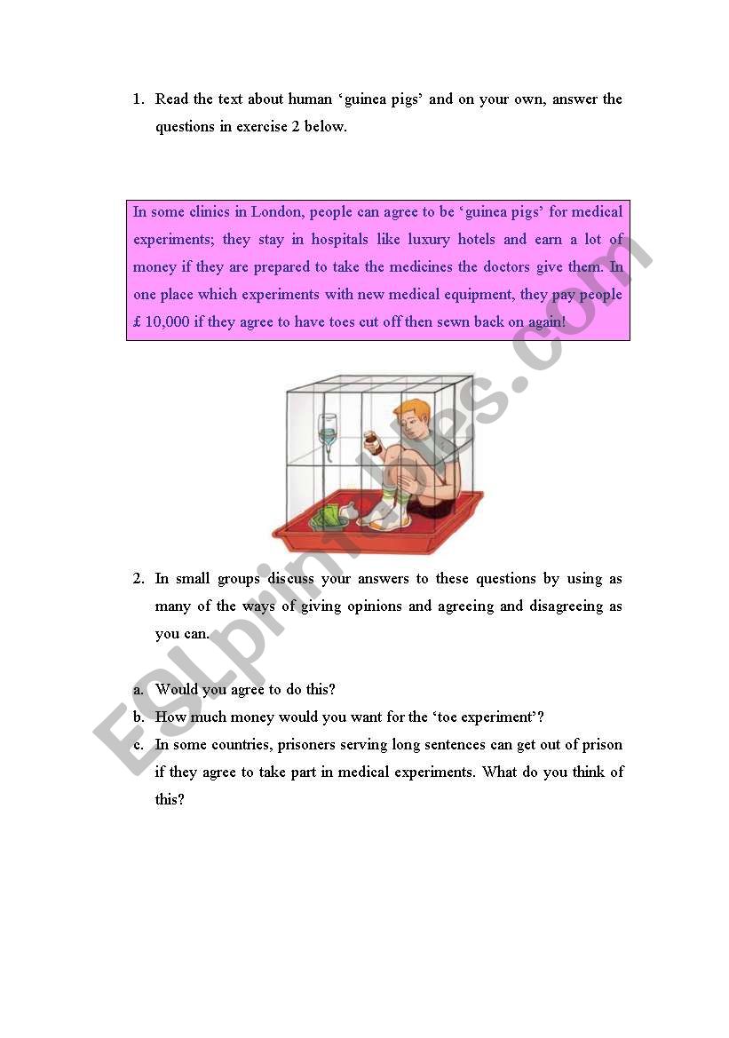 speaking task worksheet