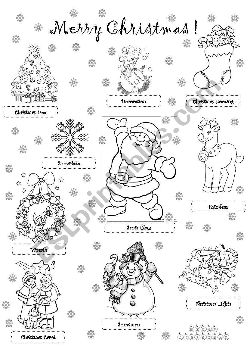 *** CHRISTMAS PICTIONARY *** worksheet