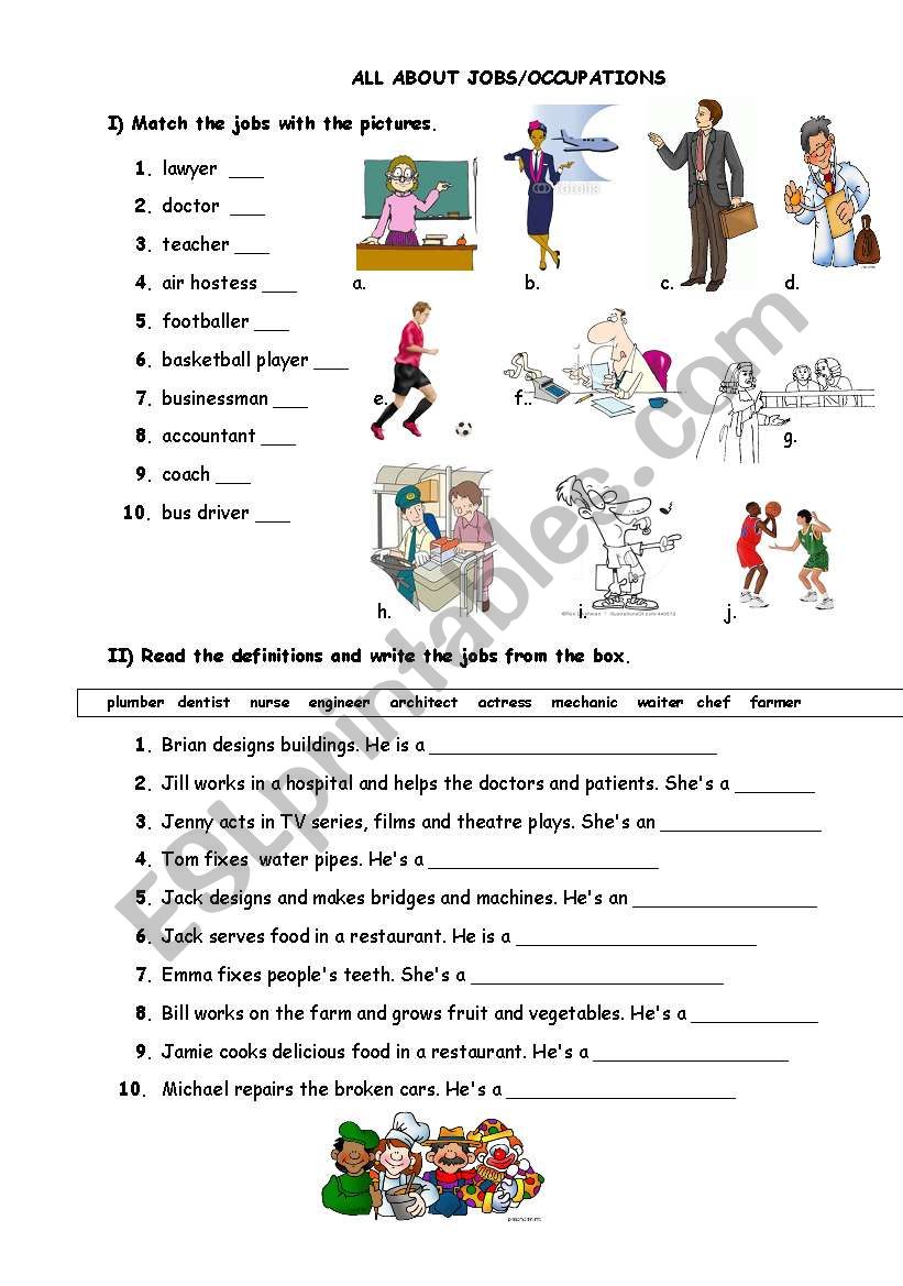 ALL ABOUT JOBS worksheet