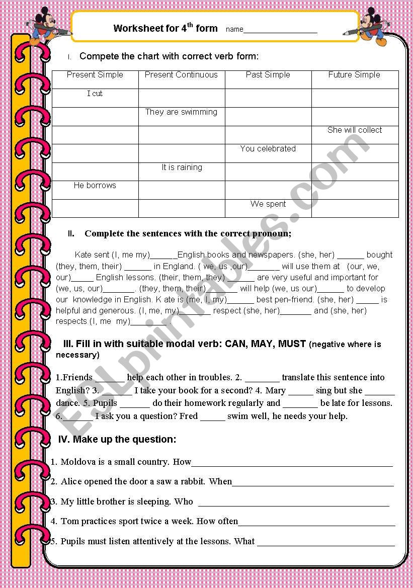  let´s improve our english worksheet