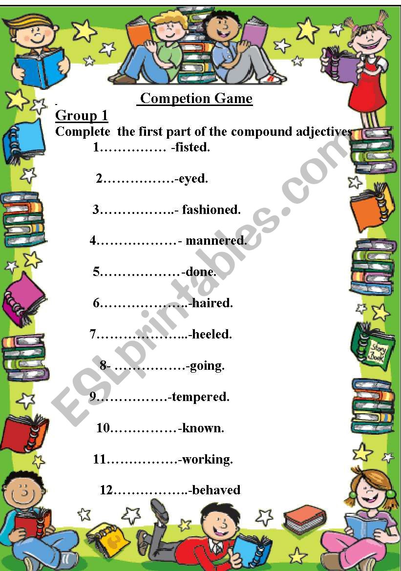 Competition game:Compound adjectives.