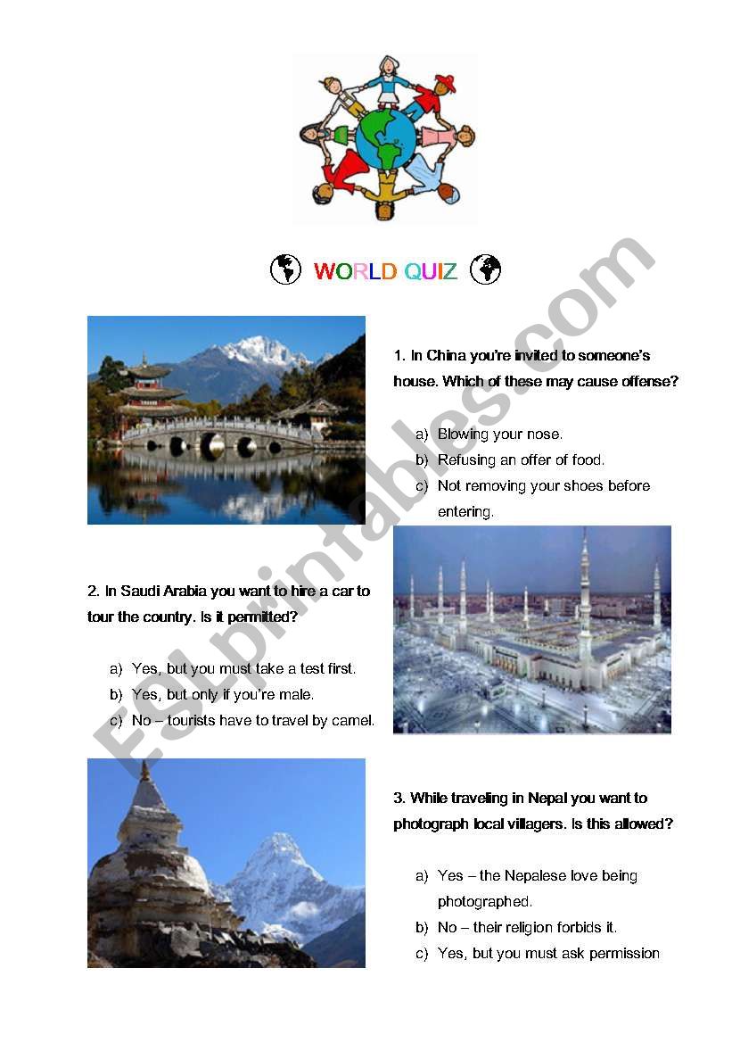 World Quiz worksheet
