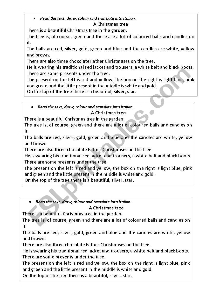 a Christmas tree worksheet
