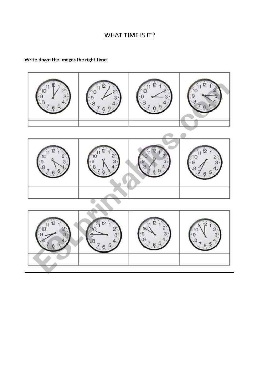 What time is it? worksheet