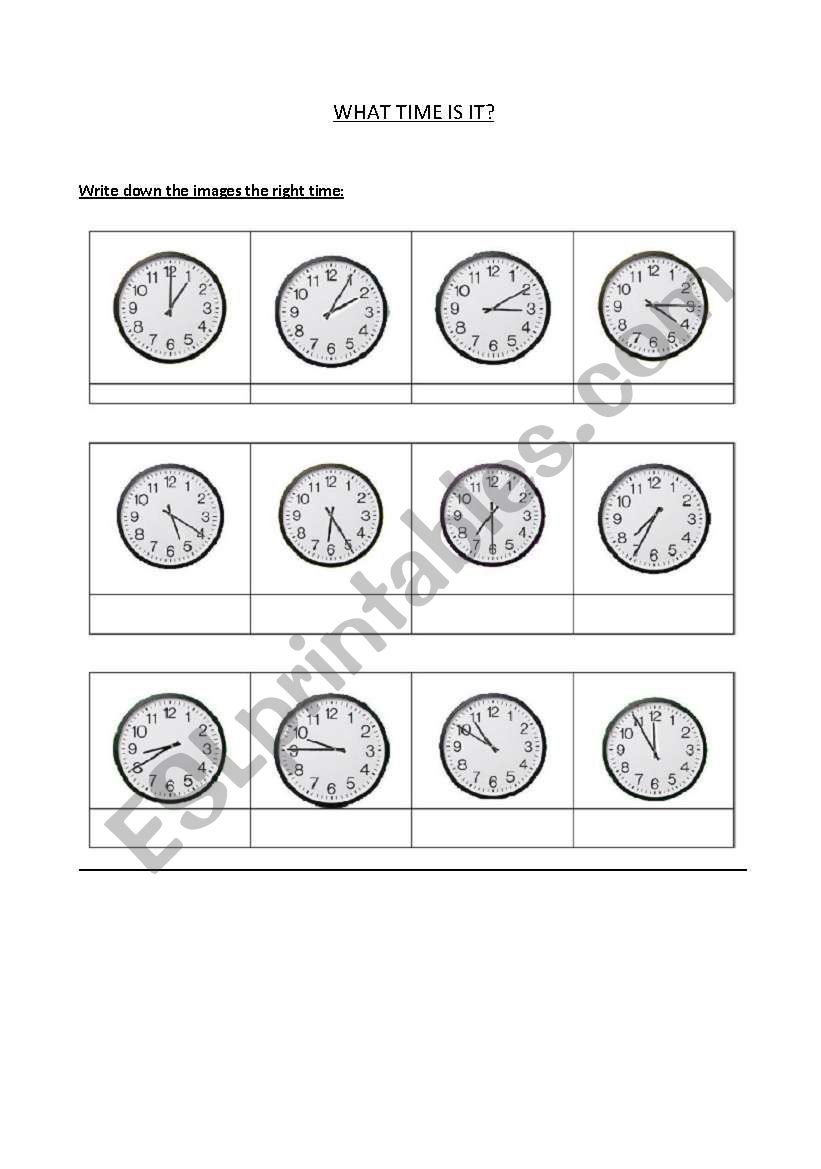 What time is it? worksheet