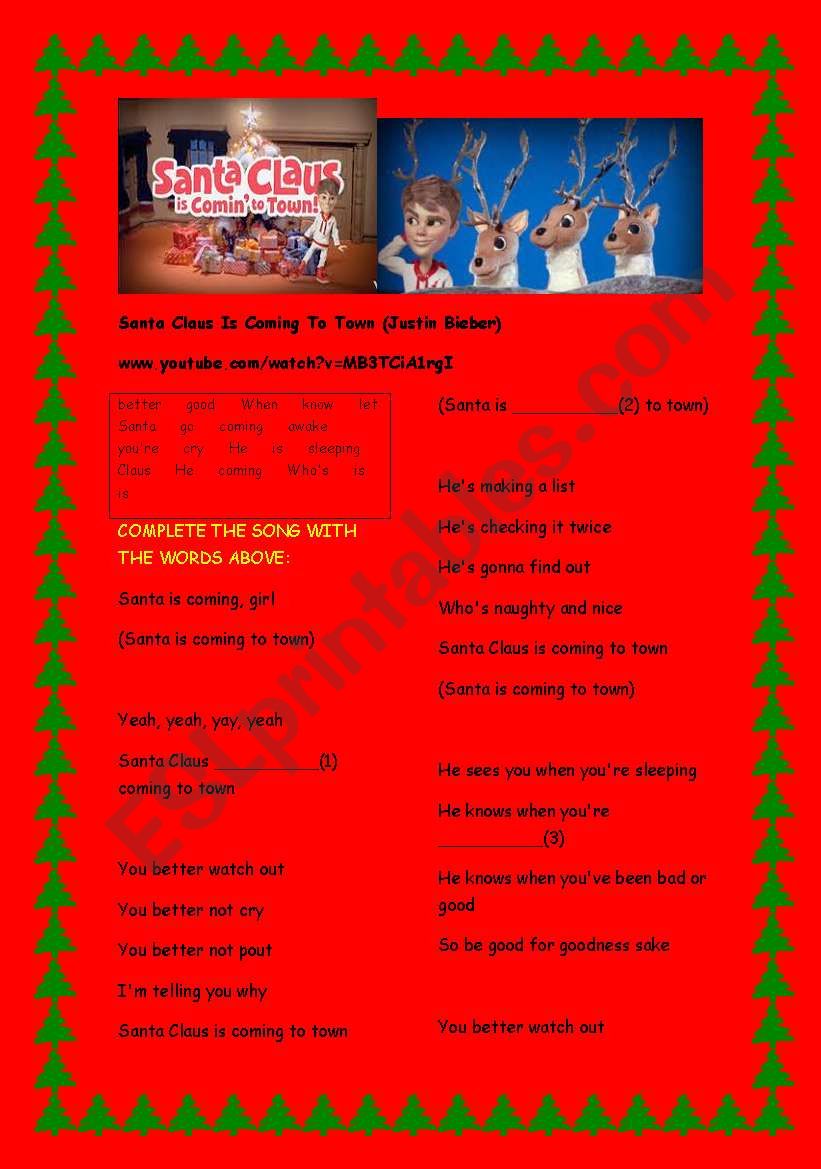 santa claus is coming to town - Justin Bieber