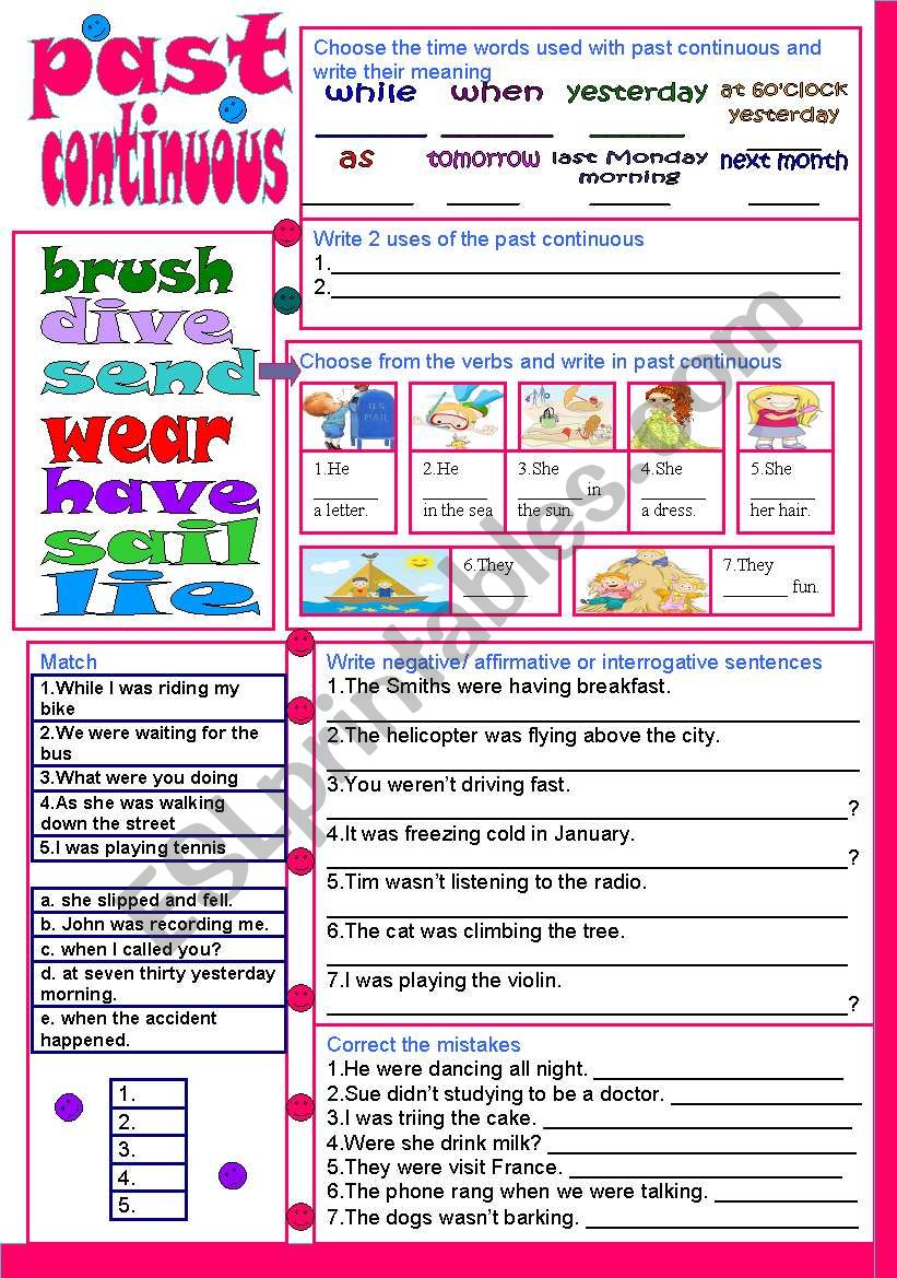 past continuous worksheet