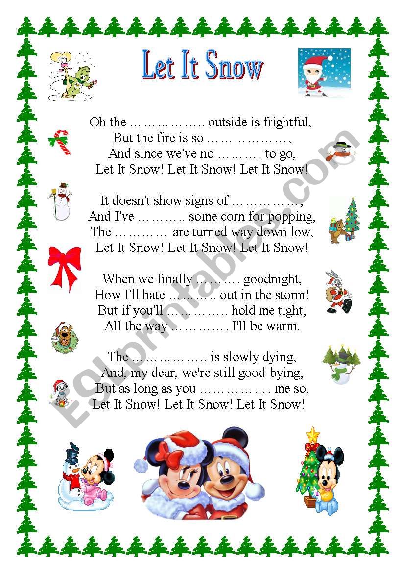 LET IT SNOW + key worksheet