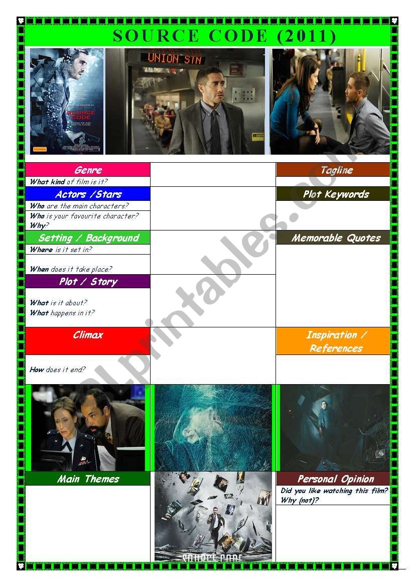 MOVIE: Source Code  worksheet