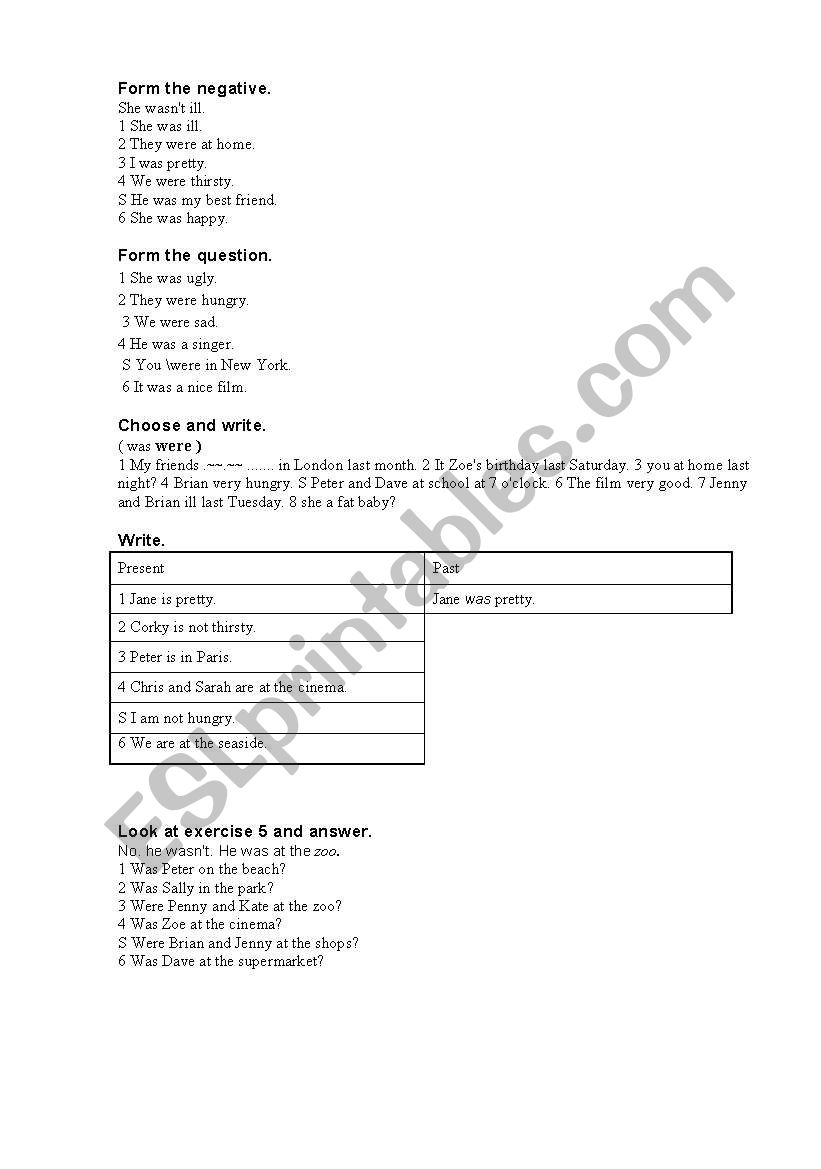 Form the negative worksheet