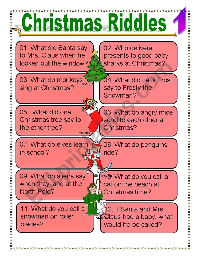 Free Printable Christmas Riddles For Kids