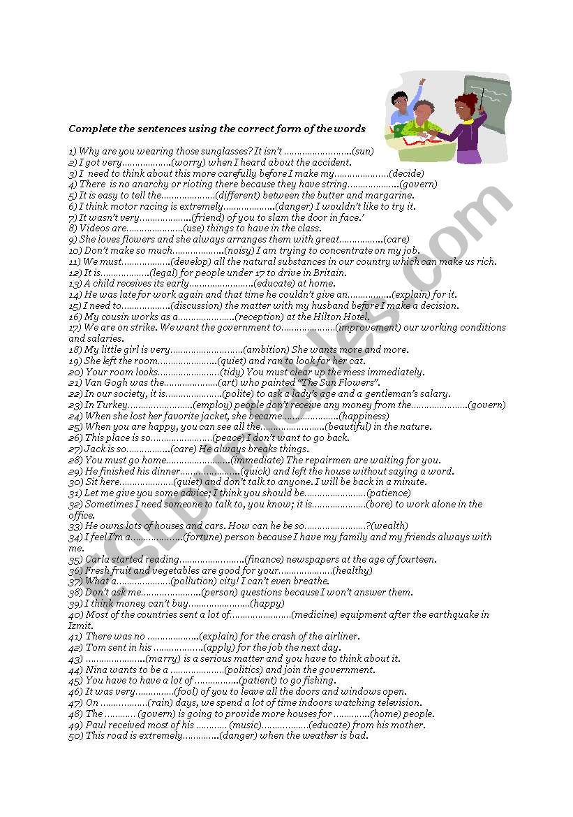 WORD worksheet