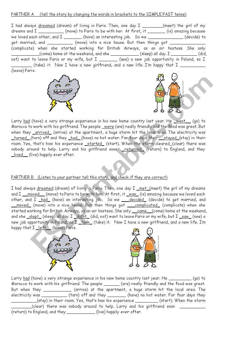 Gap-Fill Simple Past Activity worksheet