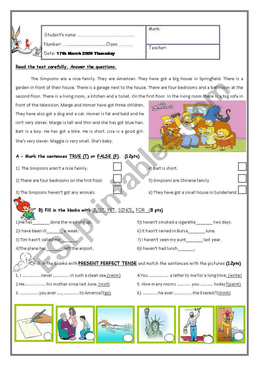 8. exam worksheet