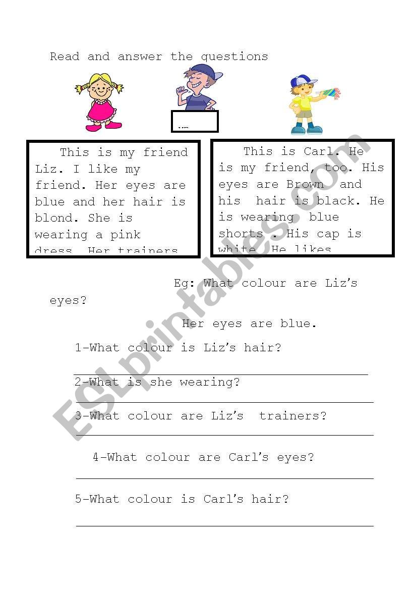 his / her worksheet