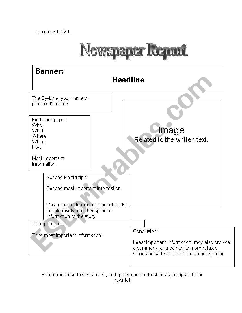 Newspaper Scaffold worksheet