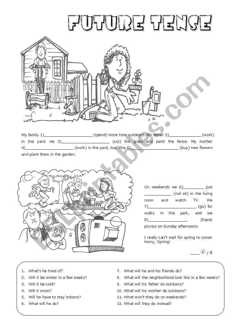 Short readings with  the Future Tense