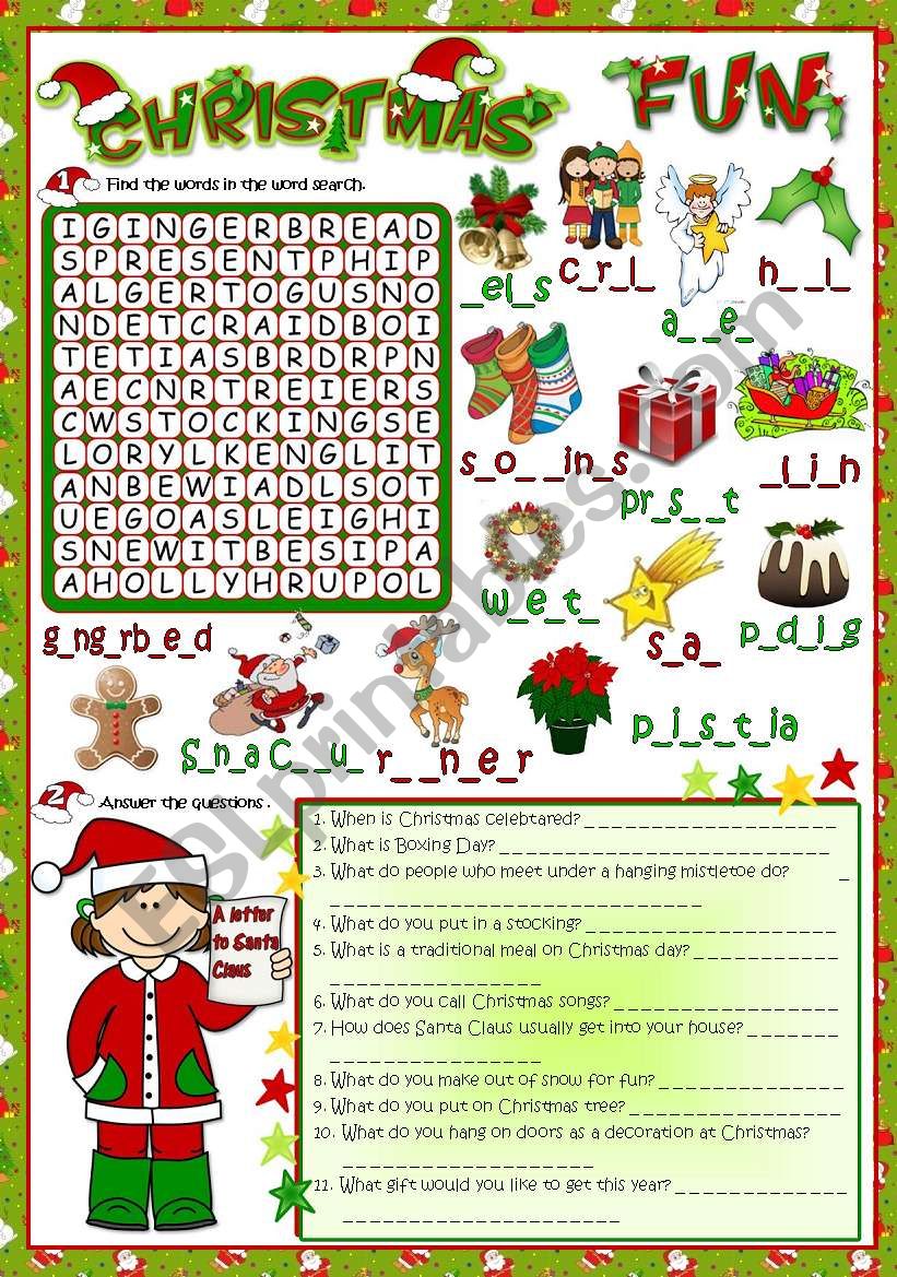 Chistmas Fun  worksheet