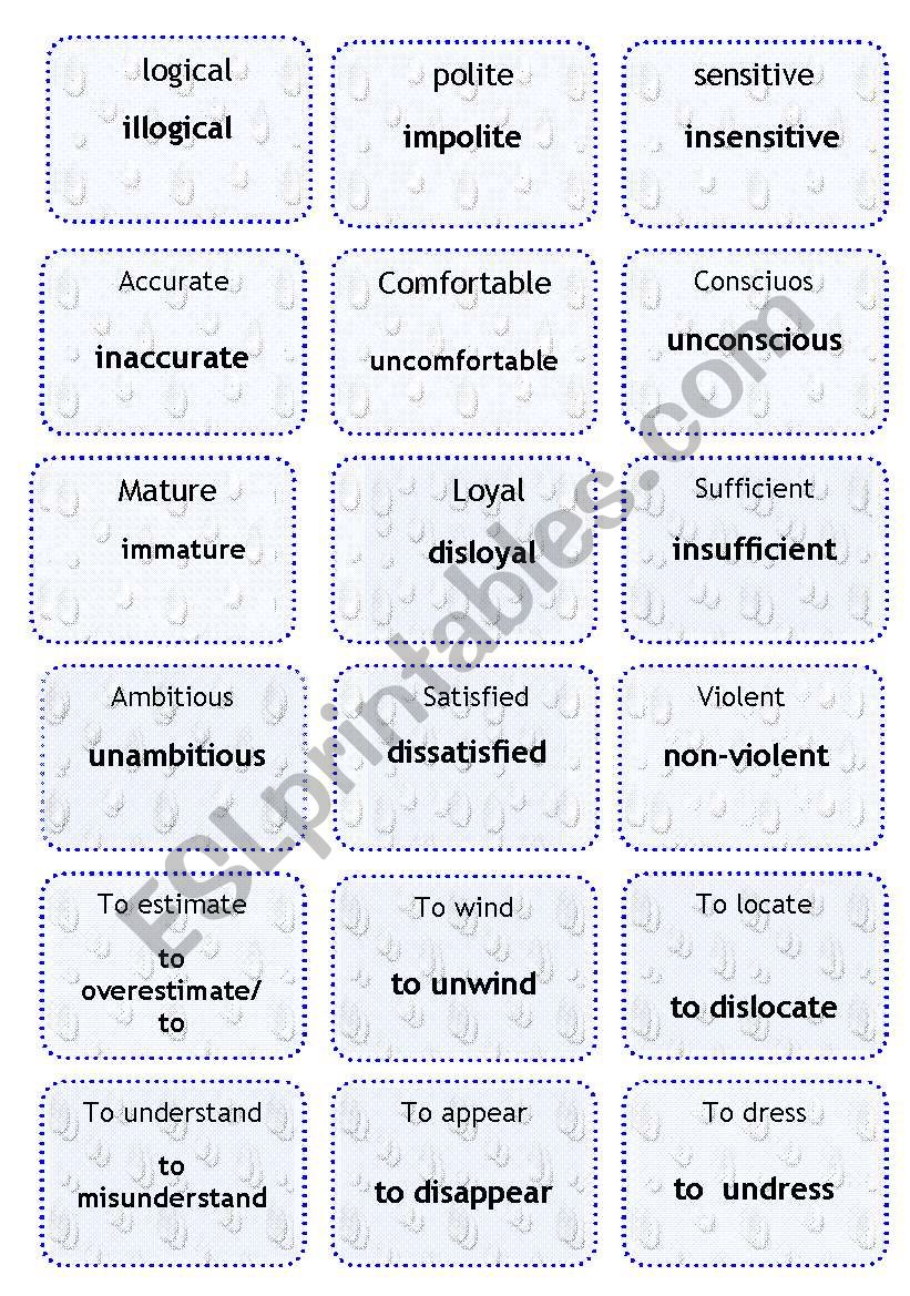 Word formatiom. Part 3. Prefixes. Intermediate.