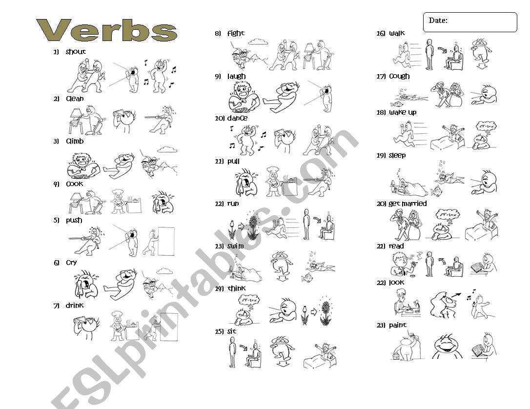 verbs - ESL worksheet by mkbs