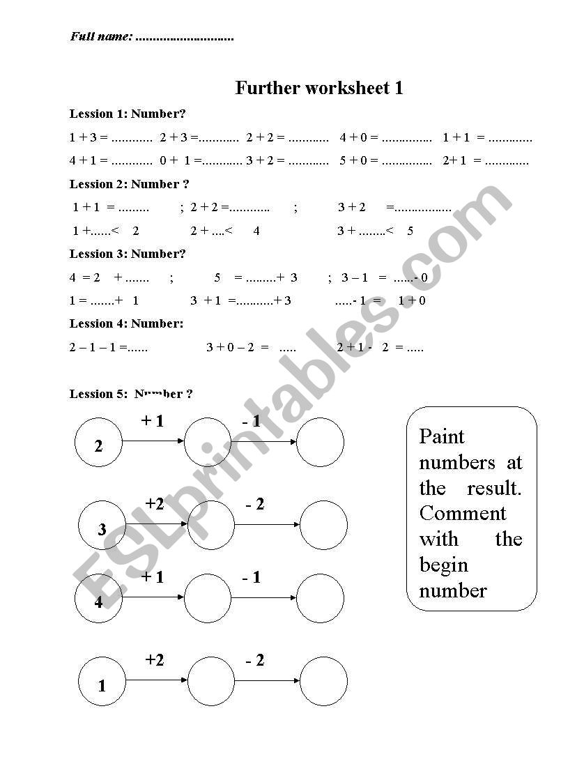 further printable worksheets for maths 1 