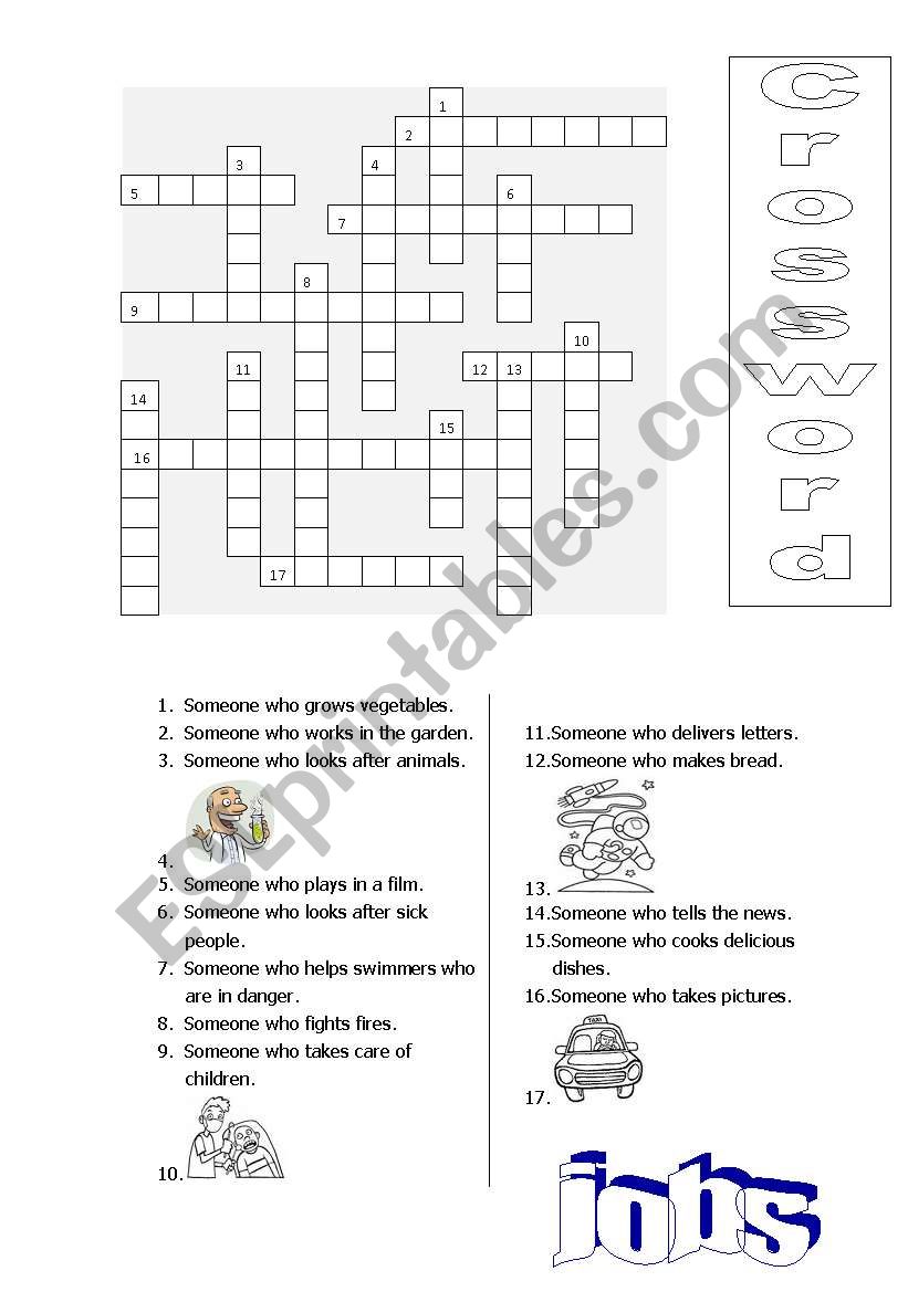 Crossword - JOBS worksheet