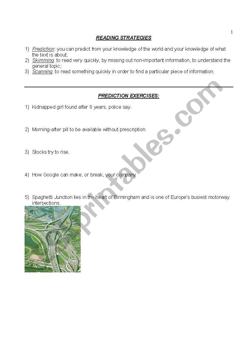 Reading_strategies worksheet