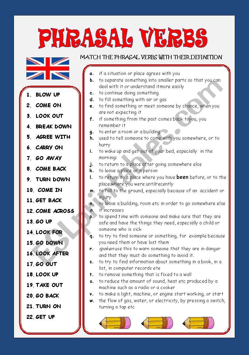 phrasal verbs worksheet