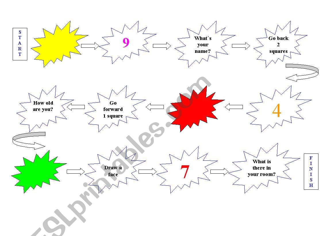 number board game worksheet