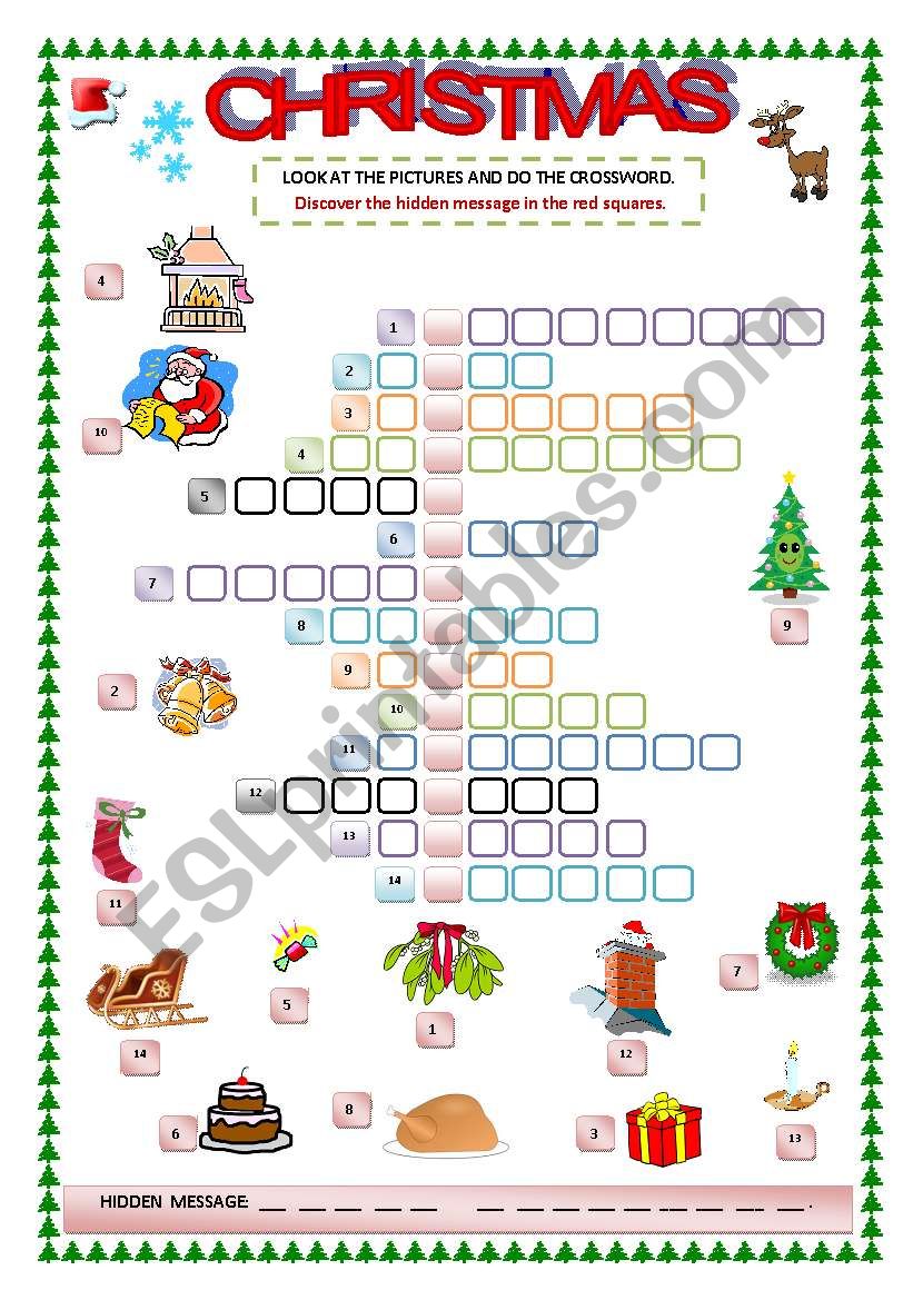 CHRISTMAS CROSSWORDS worksheet