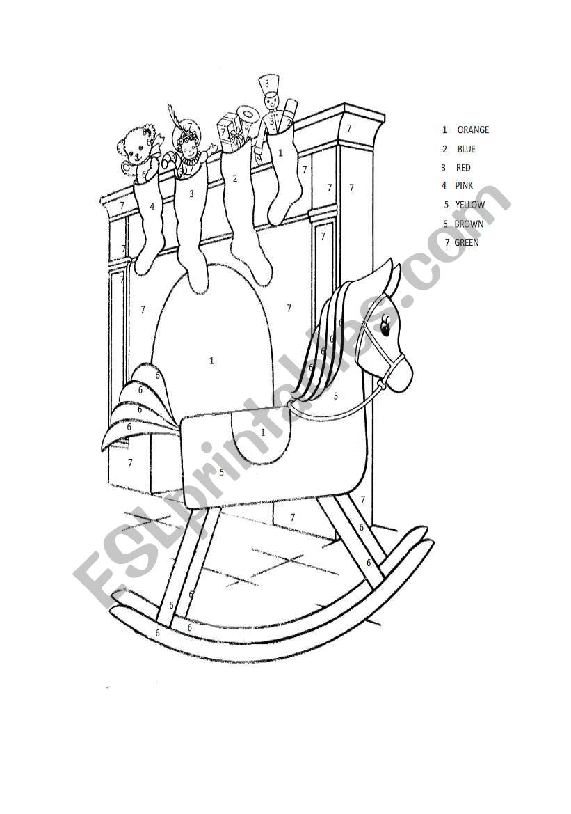 Colouring page for Christmas worksheet