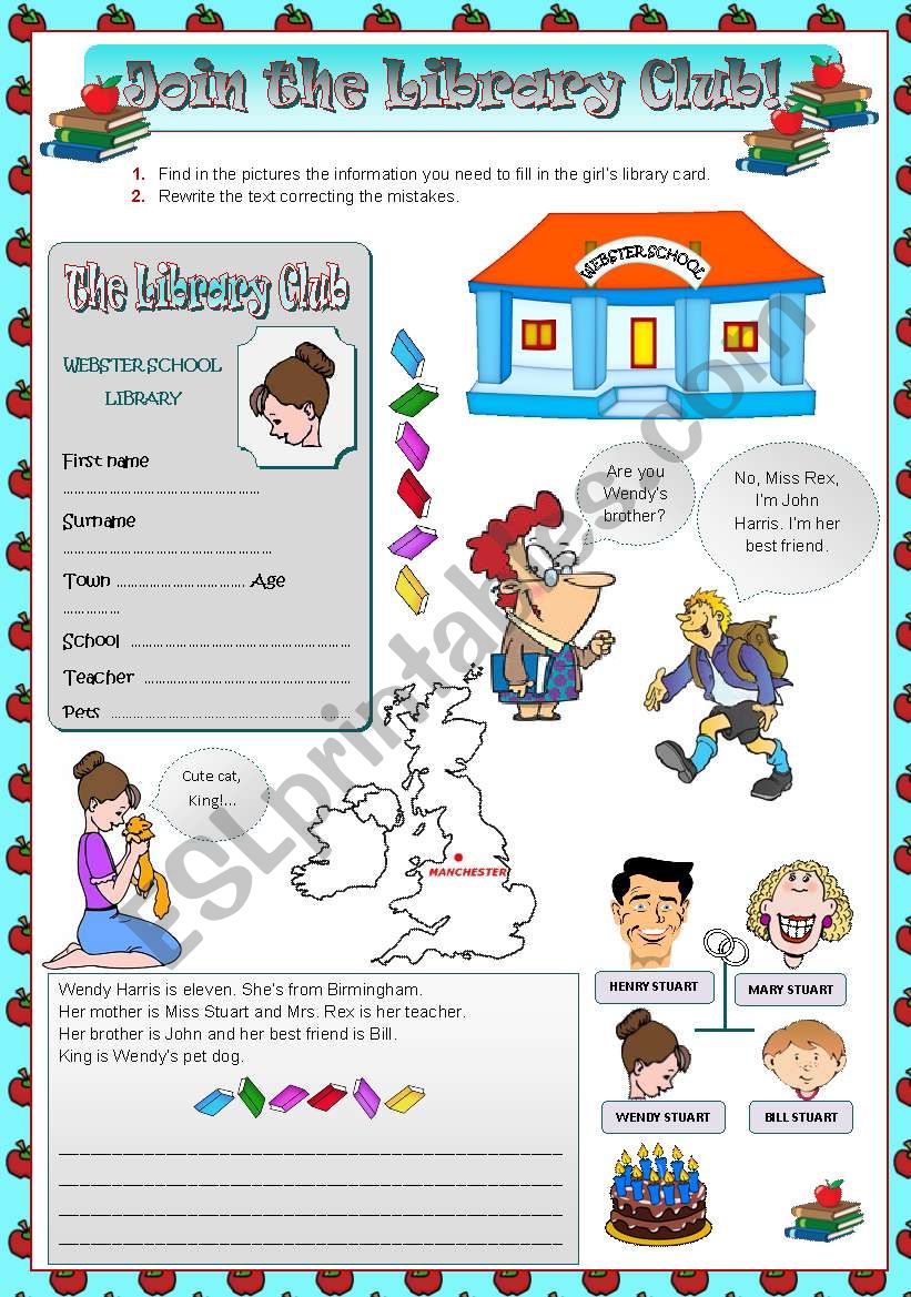 Join the Library Club! worksheet