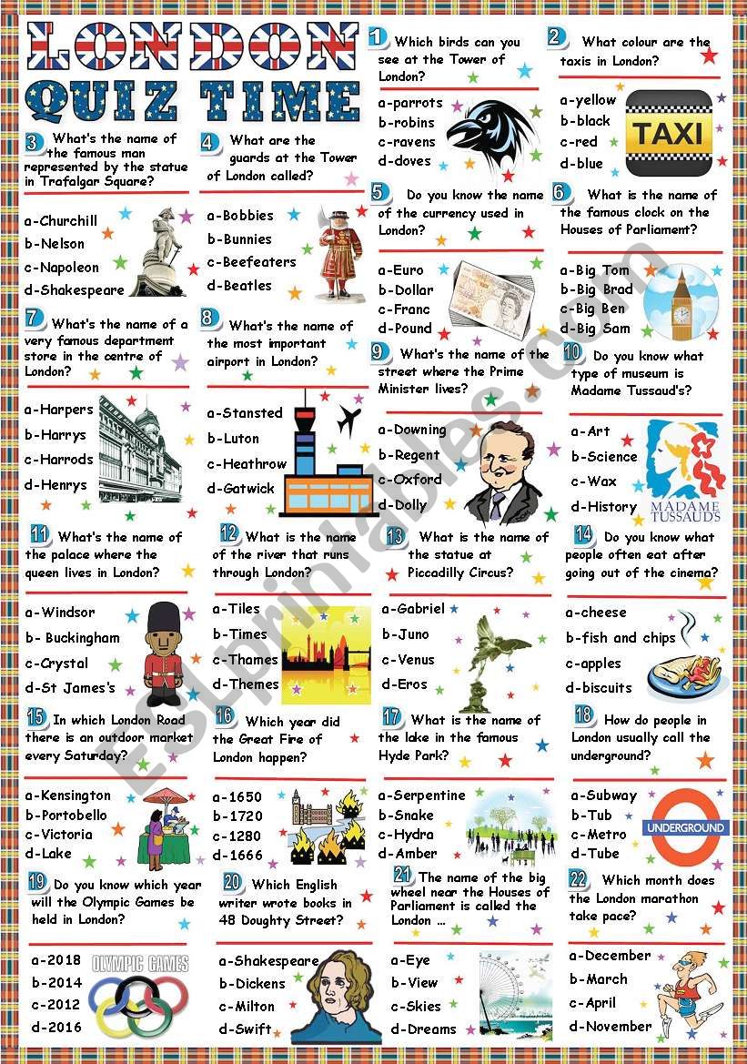 London tasks. Лондон Worksheets. Детский Quiz for children. London-Quiz time.