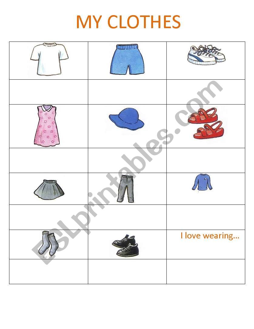 CLOTHES worksheet