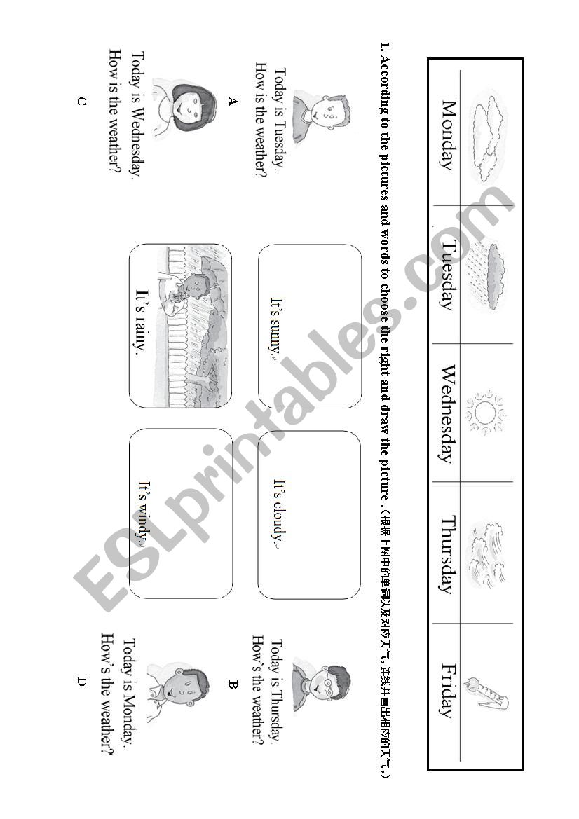 ESL lesson worksheet