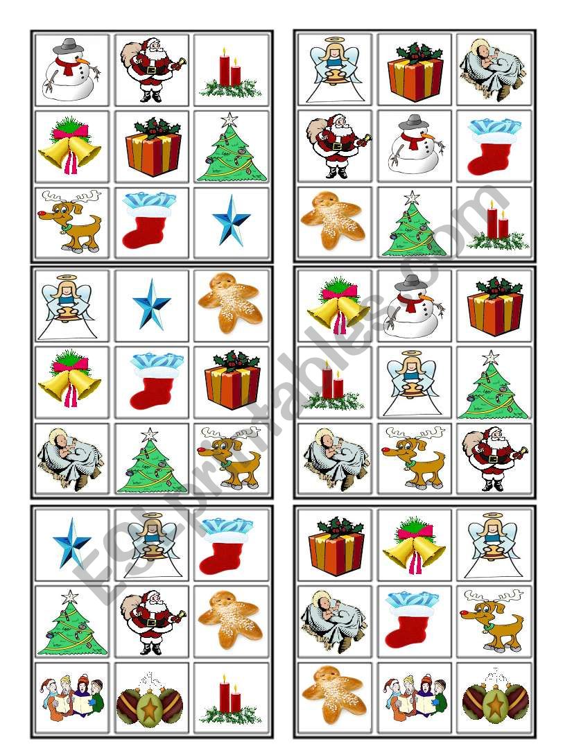 CHRISTMAS BINGO worksheet