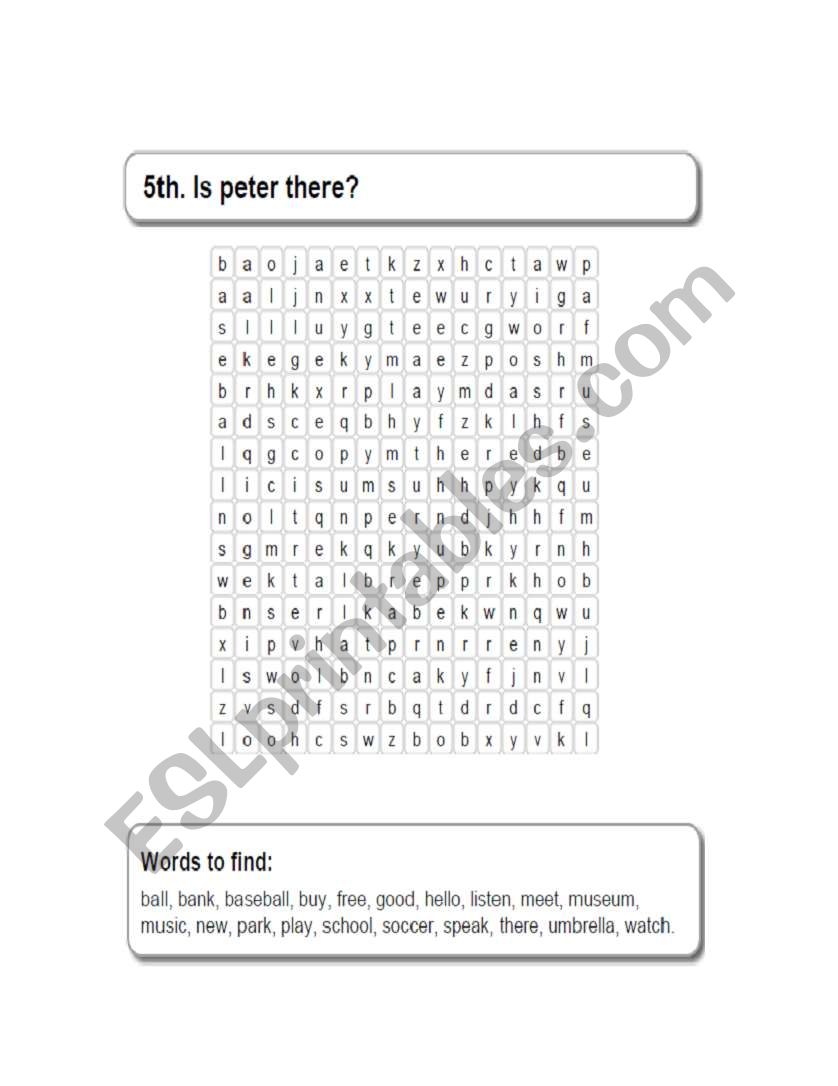 Word puzzle worksheet