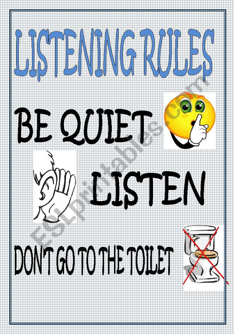 LISTENING RULES worksheet