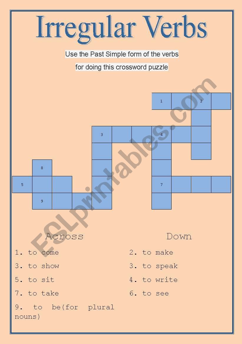 Irregular Verbs worksheet