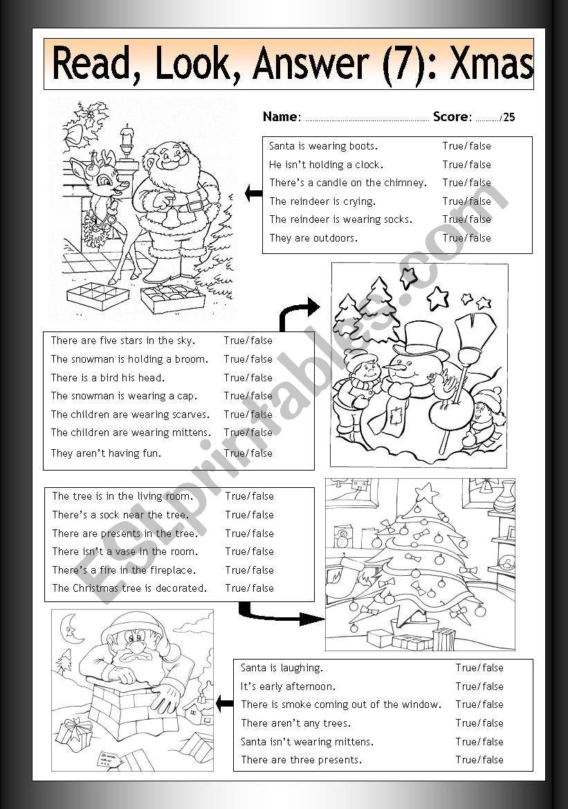Read - Look - Answer (7) - Xmas Pictures