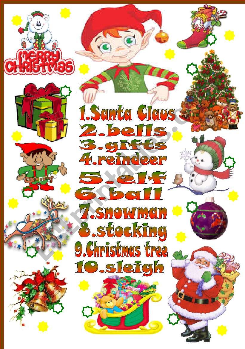 Christmas-basic vocabulary worksheet